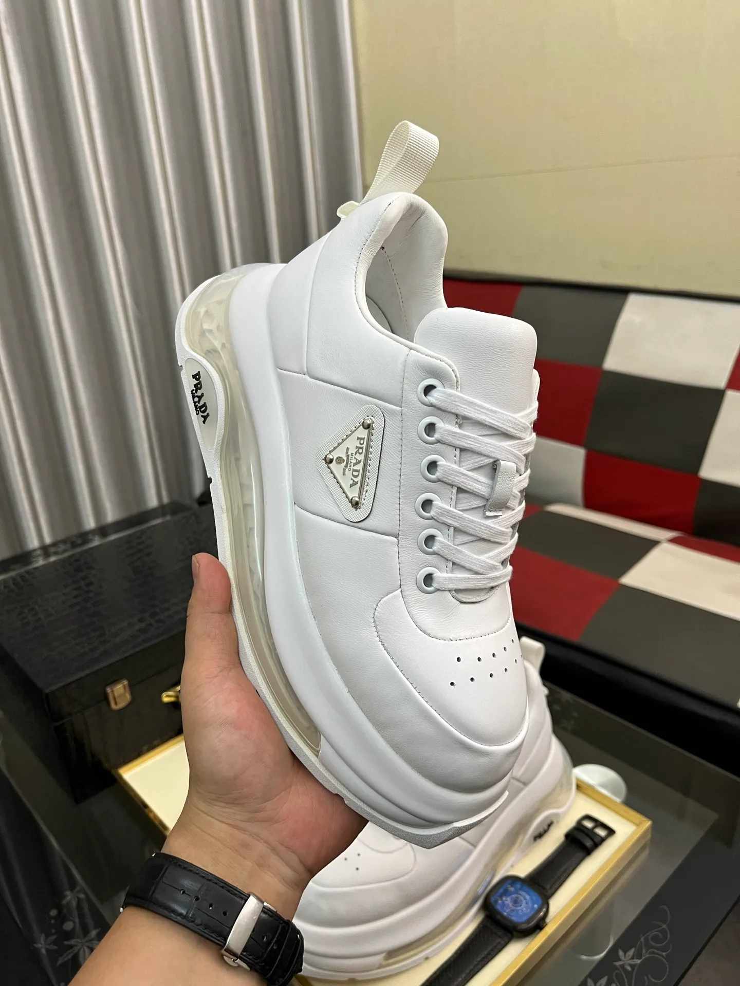 Men's Men's Shoes💰640⌚️⌚️《PRADA*》The latest and most popular casual shoes, top brand [seduce] luxury~purchase, top~quality. [Strong] The upper is made of imported breathable cowhide with cloth material ➕ breathable sheepskin feet (•) and fine workmanship. Code number: 38-442️⃣Colors available